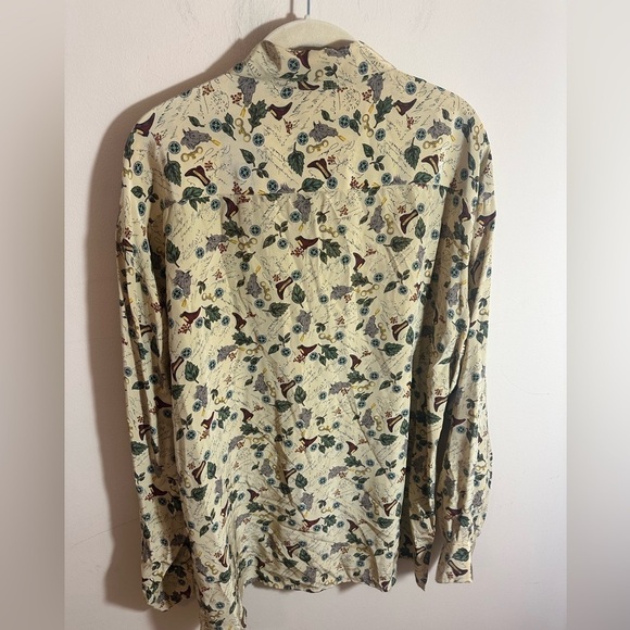 Vintage Silk Novelty Cowgirl Western Boot Button Down Shirt size 12 - Picture 2 of 8
